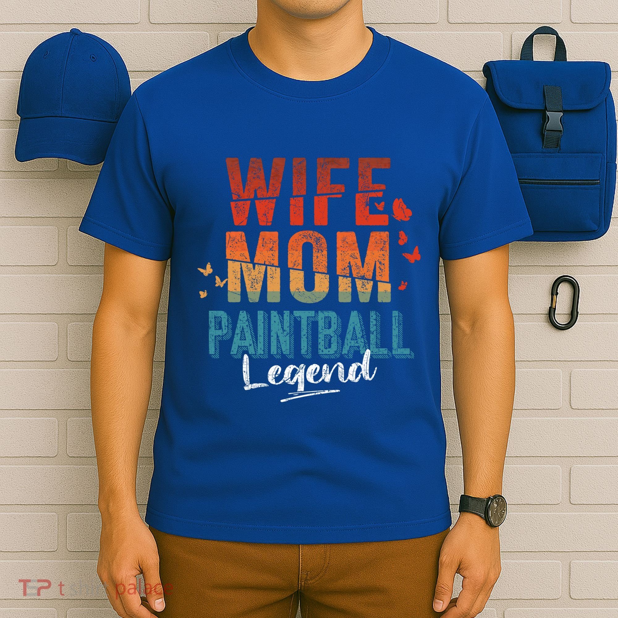 Wife Mom Paintball Legend Mother's Day Retro Vintage Cute Gift T-Shirt