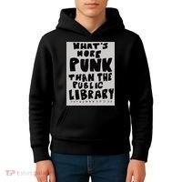 WhatS More Punk Than The Public Library Funny Book Lover Kids Hoodie thumb 4