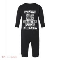 WhatS More Punk Than The Public Library Funny Retro Infant Fleece One Piece thumb 0