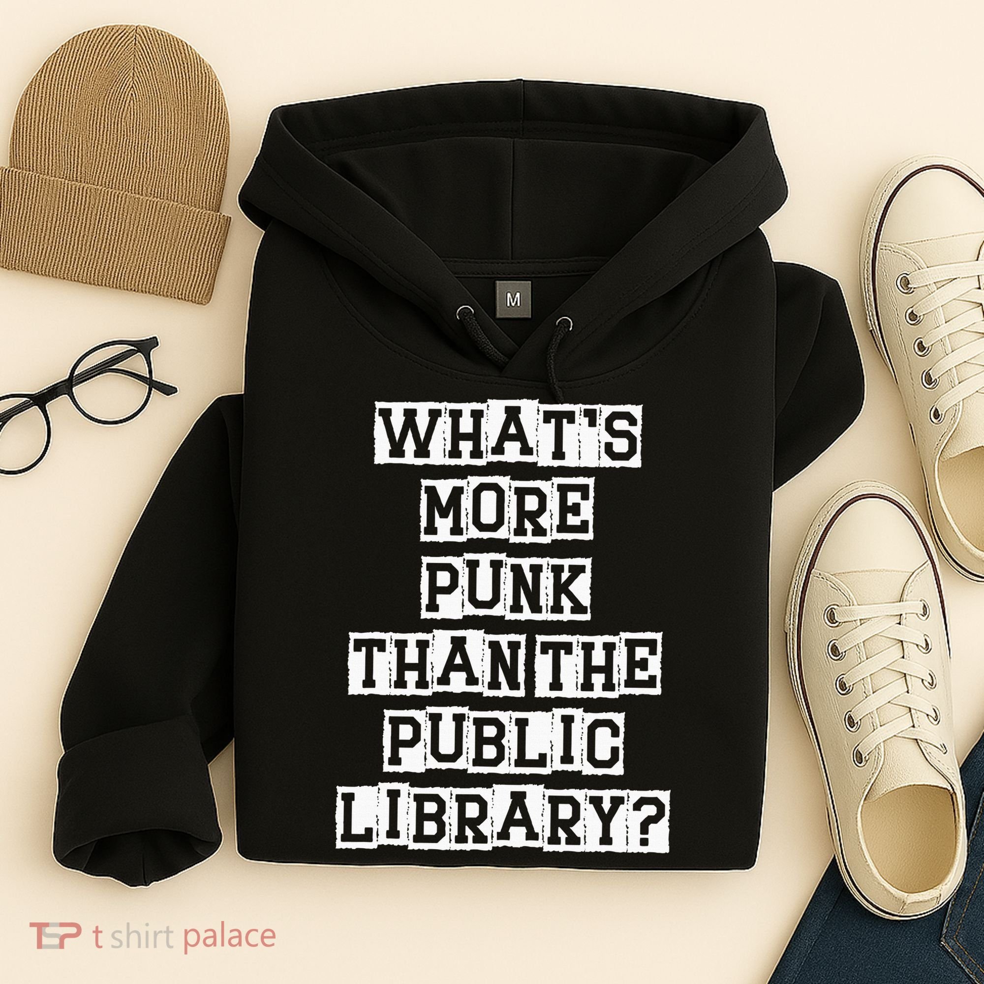 WhatS More Punk Than The Public Library Funny Retro Hoodie