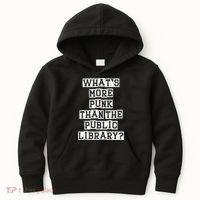WhatS More Punk Than The Public Library Funny Retro Kids Hoodie thumb 0