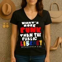 Whats More Punk Than The Public Library Women's V-Neck T-Shirt thumb 3