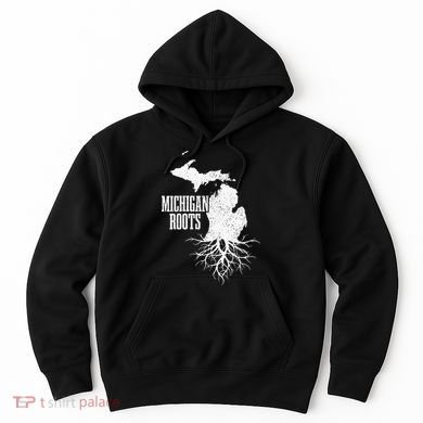 Womens Michigan Roots Vintage Pride State Map Gift Hoodie