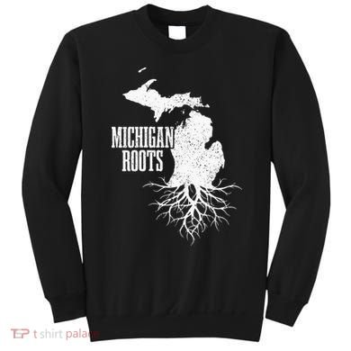 Womens Michigan Roots Vintage Pride State Map Gift Sweatshirt
