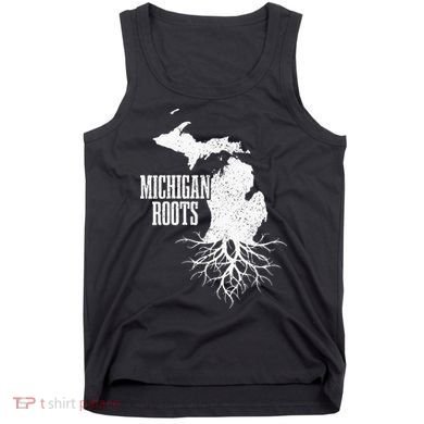 Womens Michigan Roots Vintage Pride State Map Gift Tank Top