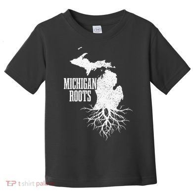 Womens Michigan Roots Vintage Pride State Map Gift Toddler T-Shirt