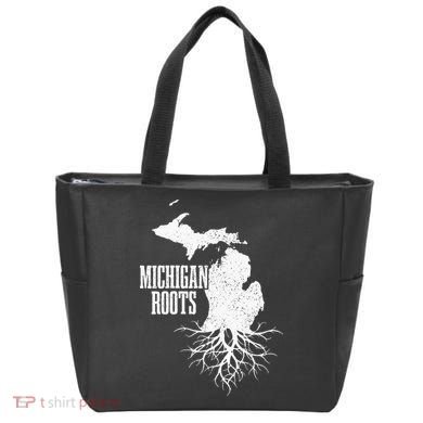 Womens Michigan Roots Vintage Pride State Map Gift Tote Bag