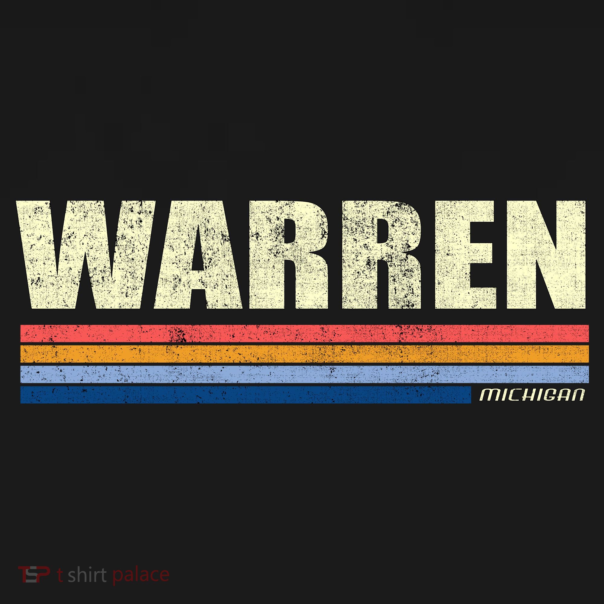 Warren Michigan Retro Style 1980's Logo T-Shirt