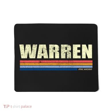 Warren Michigan Retro Style 1980's Logo Mousepad