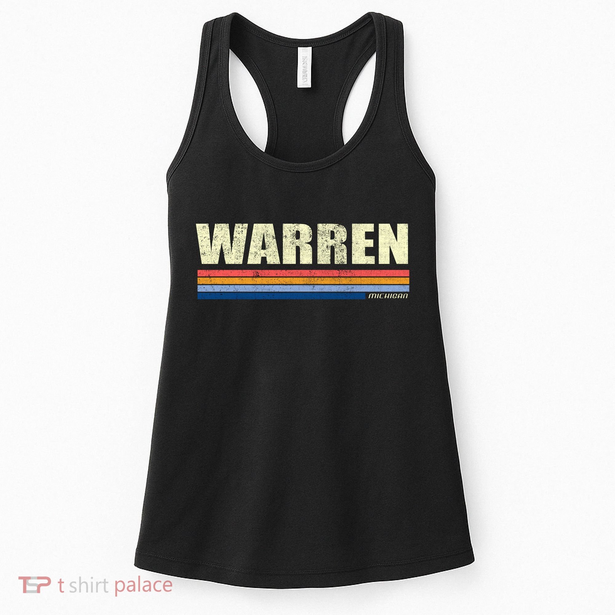 Warren Michigan Retro Style 1980's Logo Women's Tank Top
