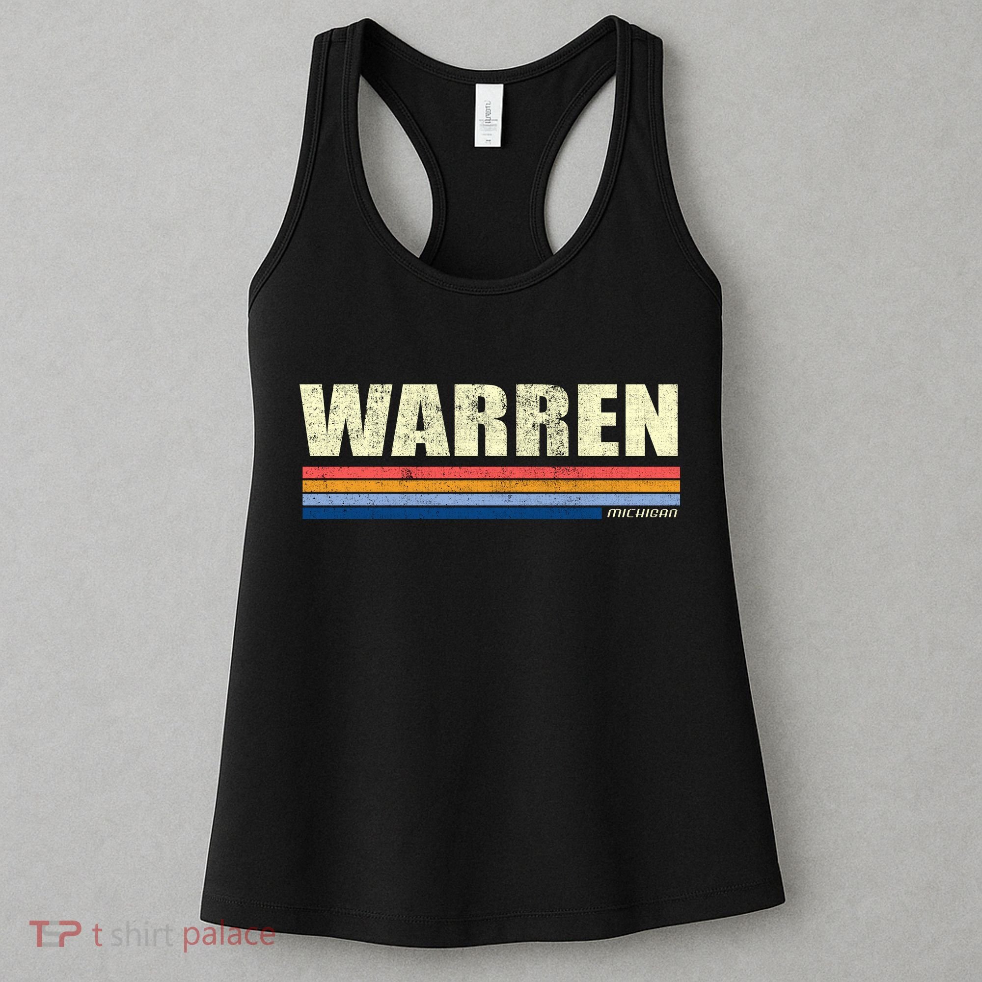 Warren Michigan Retro Style 1980's Logo Women's Tank Top