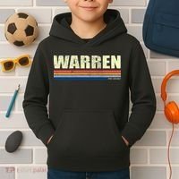 Warren Michigan Retro Style 1980's Logo Kids Hoodie thumb 2