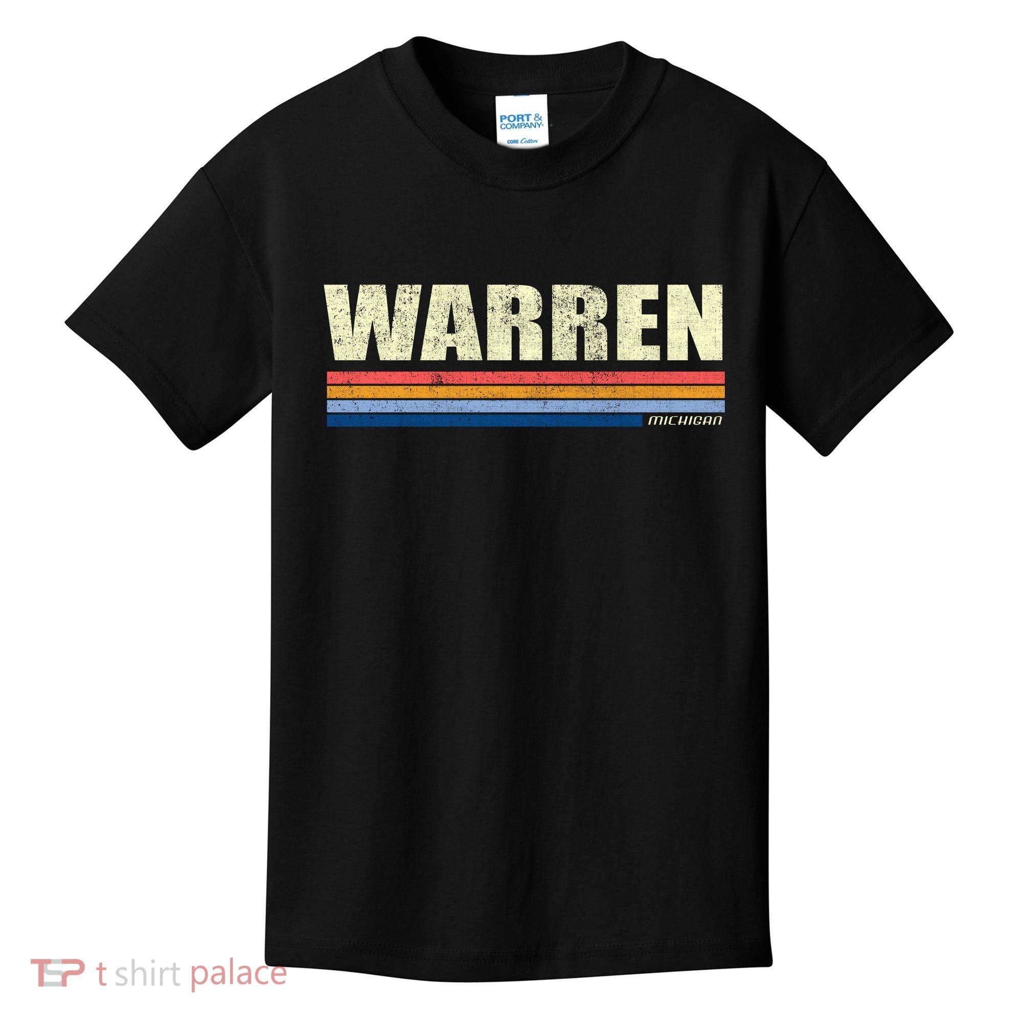 Warren Michigan Retro Style 1980's Logo Kids T-Shirt