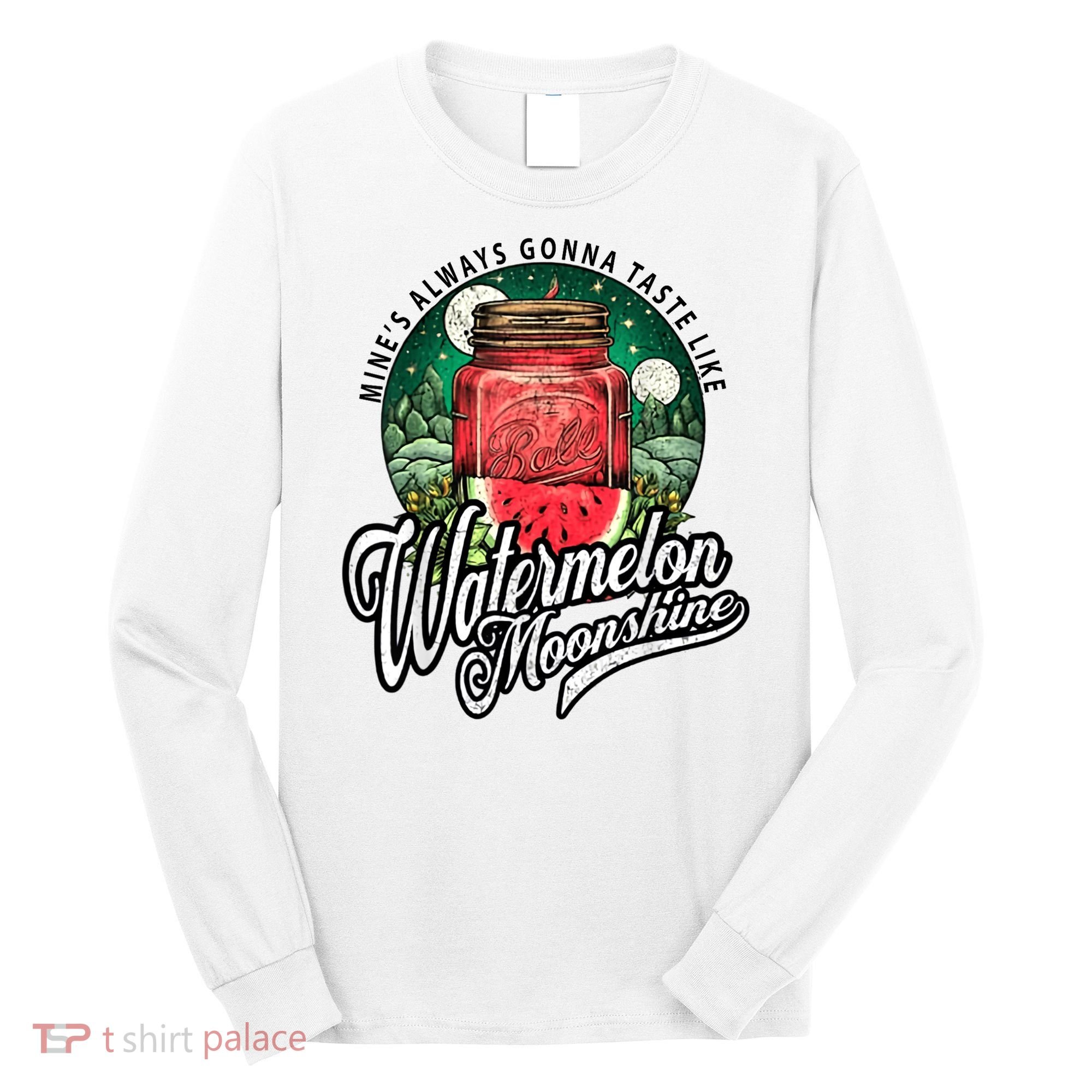 Watermelon Moonshine Retro Country Music Long Sleeve Shirt