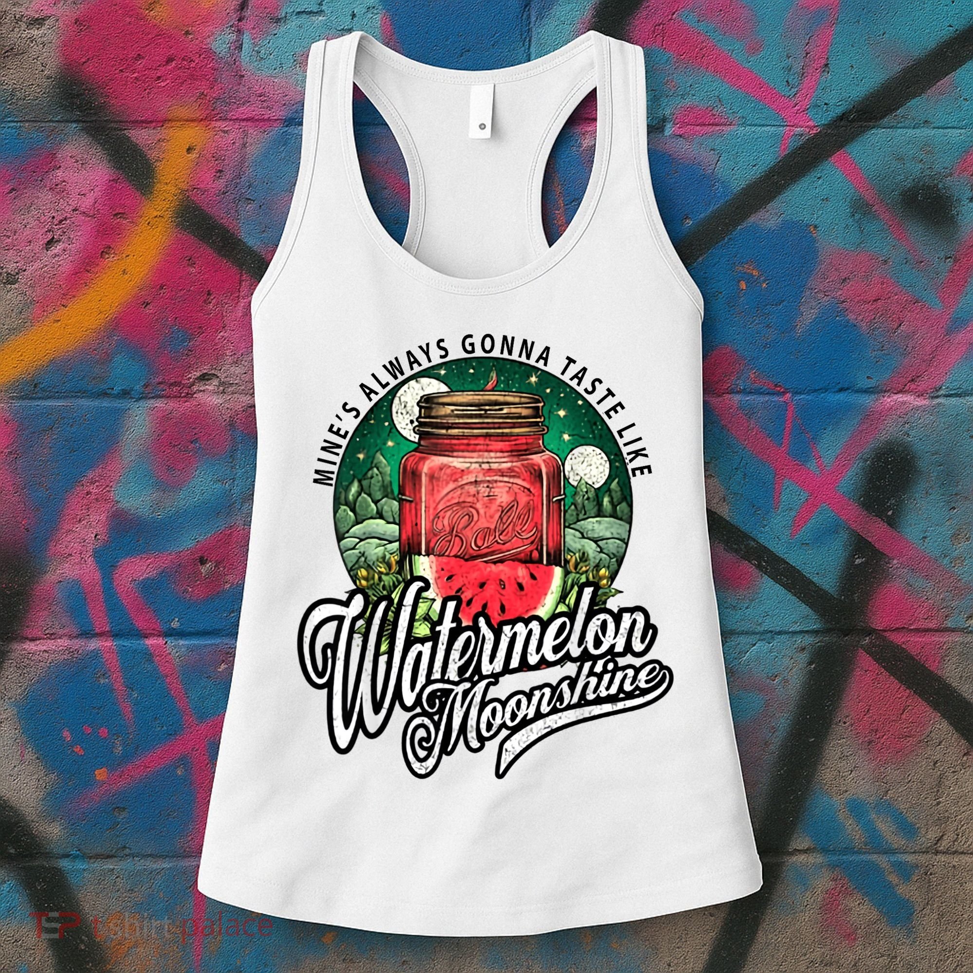 Watermelon Moonshine Retro Country Music Women's Tank Top