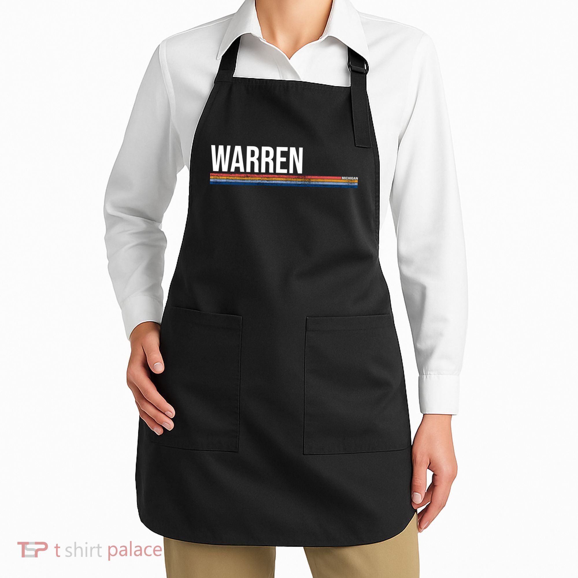 Warren Michigan Retro Logo Apron