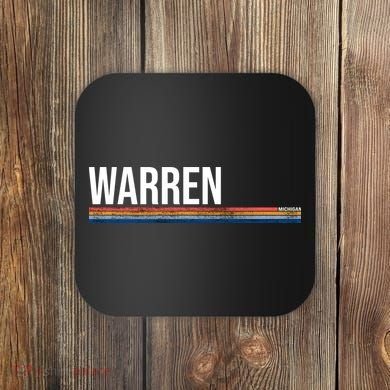Warren Michigan Retro Logo Coaster