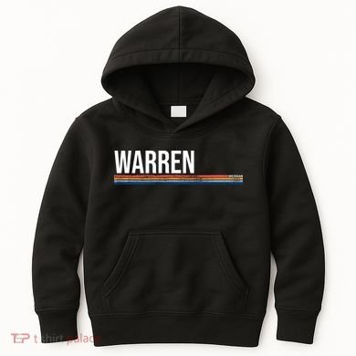 Warren Michigan Retro Logo Kids Hoodie