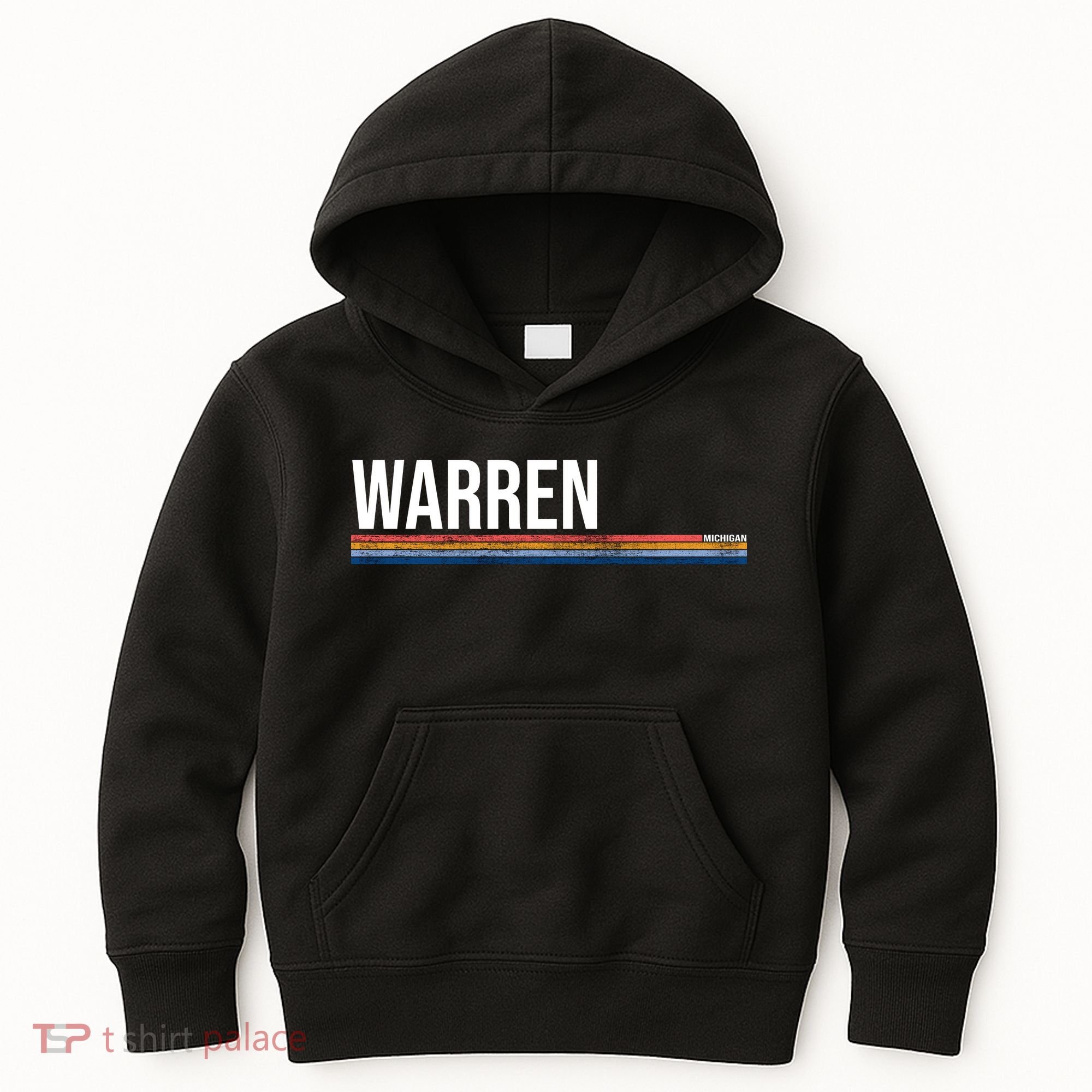 Warren Michigan Retro Logo Kids Hoodie