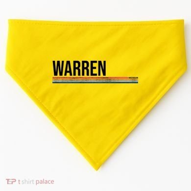 Warren Michigan Retro Logo USA-Made Doggie Bandana