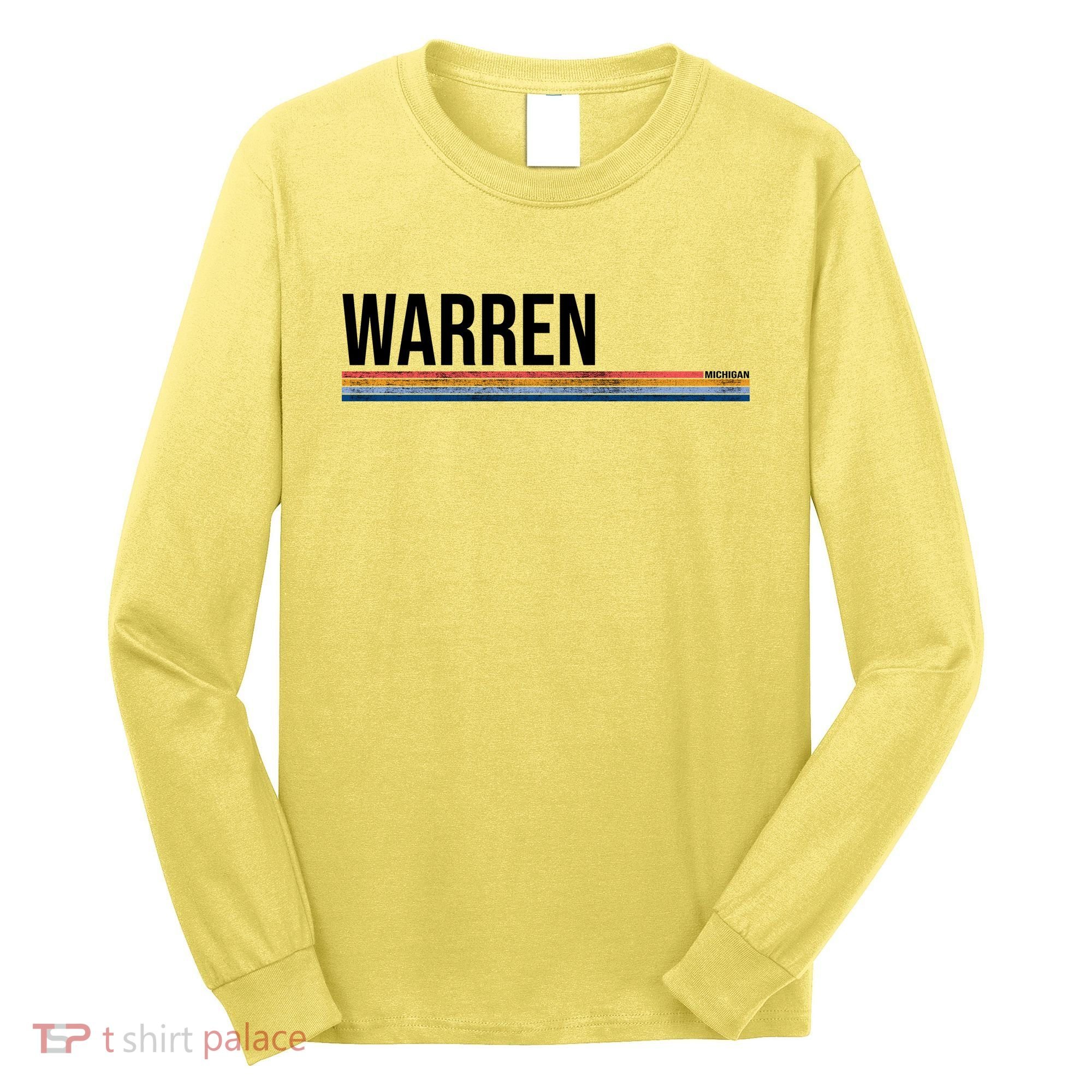 Warren Michigan Retro Logo Long Sleeve Shirt