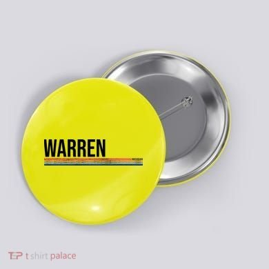 Warren Michigan Retro Logo Button