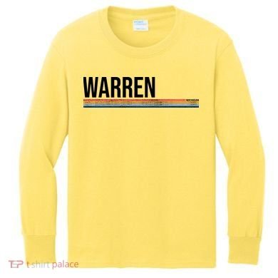 Warren Michigan Retro Logo Kids Long Sleeve Shirt