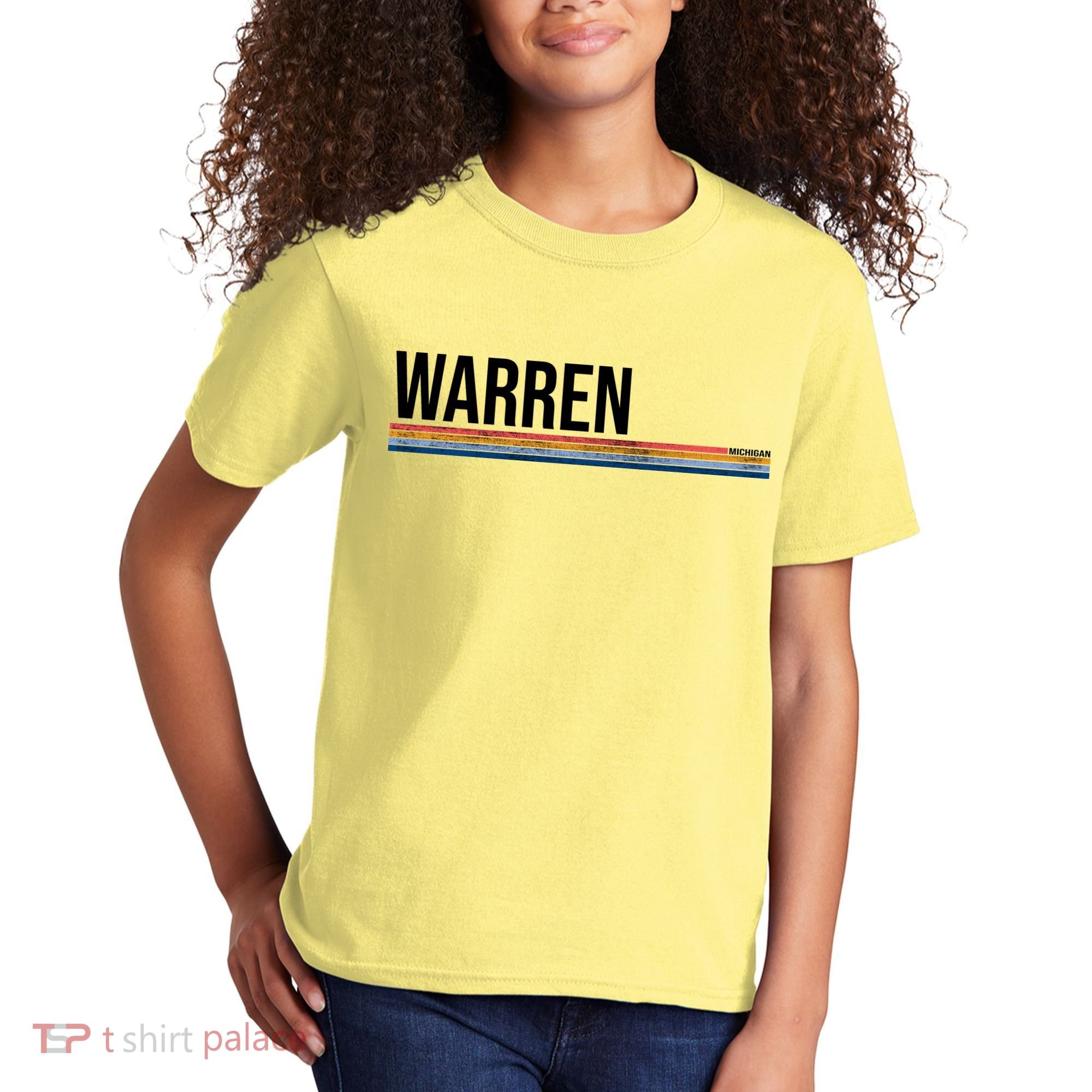 Warren Michigan Retro Logo Kids T-Shirt