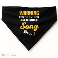Warning May Spontaneously Break Into A Song Karaoke Lover USA-Made Doggie Bandana thumb 0