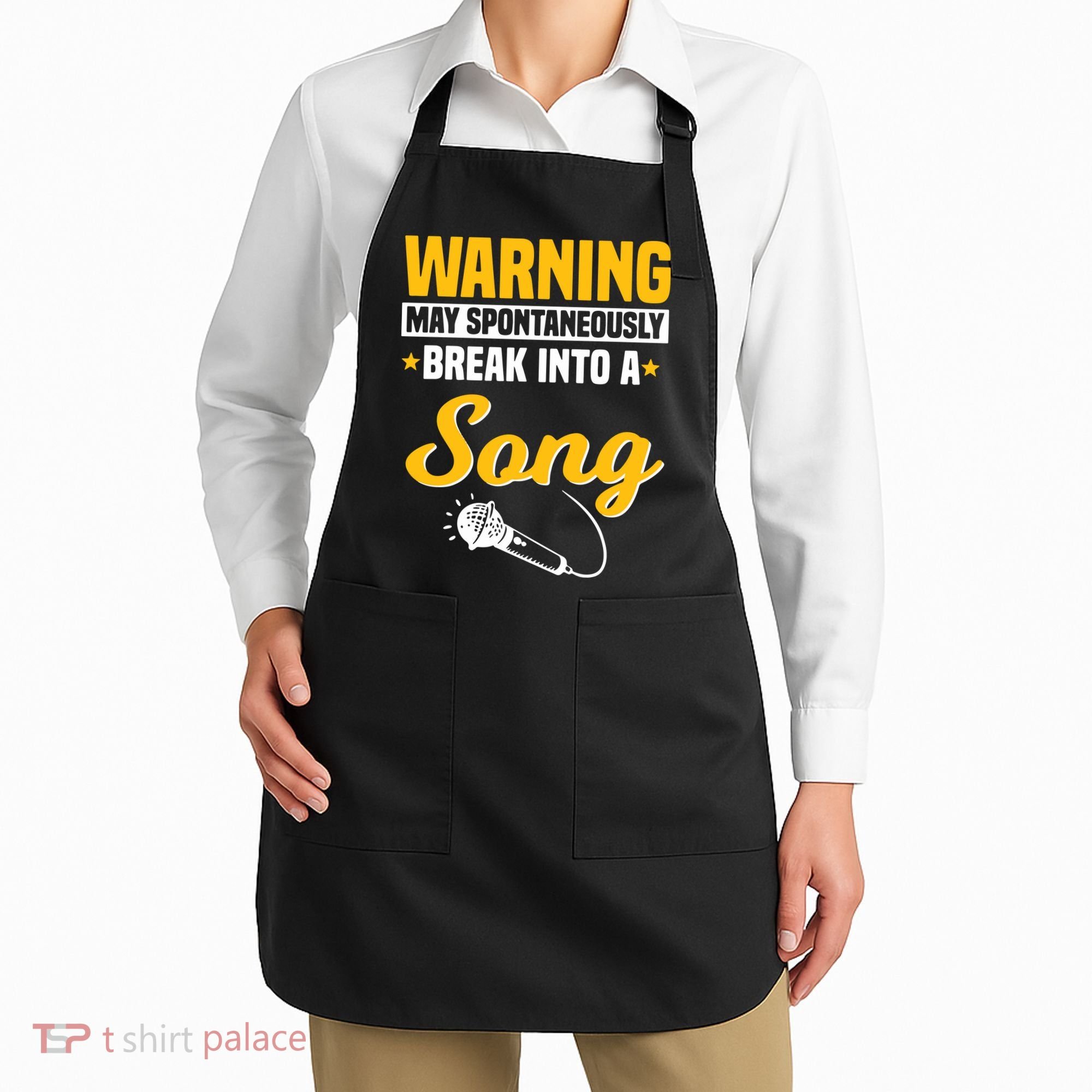 Warning May Spontaneously Break Into A Song Karaoke Lover Apron