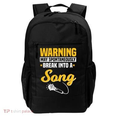 Warning May Spontaneously Break Into A Song Karaoke Lover Backpack