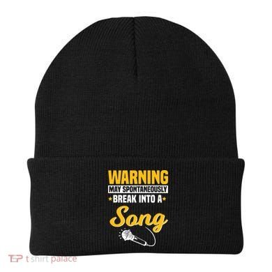 Warning May Spontaneously Break Into A Song Karaoke Lover Beanie