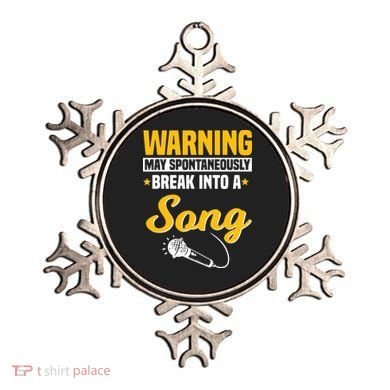 Warning May Spontaneously Break Into A Song Karaoke Lover Ornament