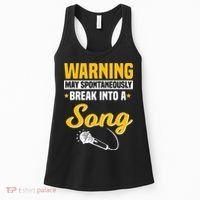 Warning May Spontaneously Break Into A Song Karaoke Lover Women's Tank Top thumb 0