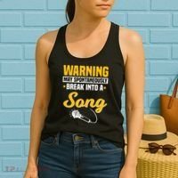 Warning May Spontaneously Break Into A Song Karaoke Lover Women's Tank Top thumb 2