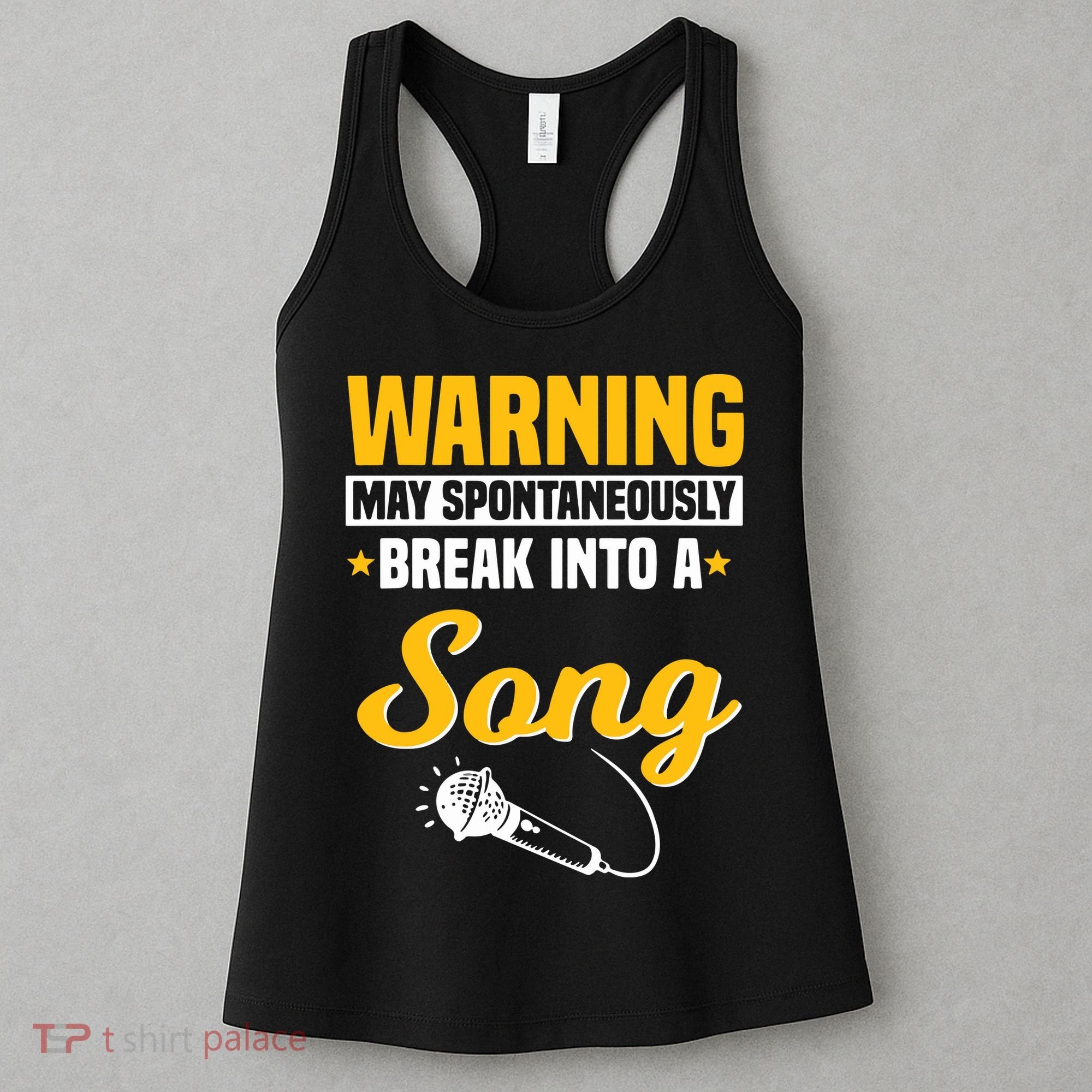 Warning May Spontaneously Break Into A Song Karaoke Lover Women's Tank Top