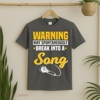 Warning May Spontaneously Break Into A Song Karaoke Lover T-Shirt thumb 2