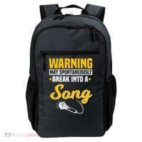 Warning May Spontaneously Break Into A Song Karaoke Lover Backpack thumb 0