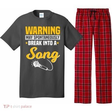 Warning May Spontaneously Break Into A Song Karaoke Lover Pajama Set