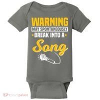 Warning May Spontaneously Break Into A Song Karaoke Lover Baby Bodysuit thumb 0