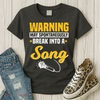 Warning May Spontaneously Break Into A Song Karaoke Lover Women's T-Shirt thumb 3