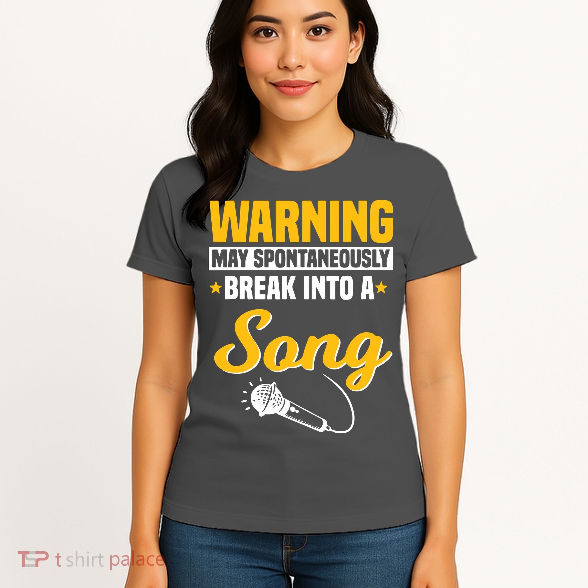 Warning May Spontaneously Break Into A Song Karaoke Lover Women's T-Shirt