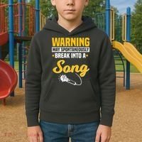Warning May Spontaneously Break Into A Song Karaoke Lover Kids Hoodie thumb 2