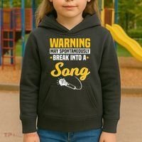 Warning May Spontaneously Break Into A Song Karaoke Lover Kids Hoodie thumb 3