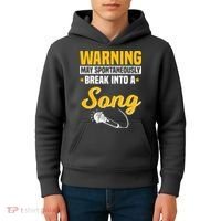 Warning May Spontaneously Break Into A Song Karaoke Lover Kids Hoodie thumb 4