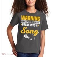 Warning May Spontaneously Break Into A Song Karaoke Lover Kids T-Shirt thumb 2