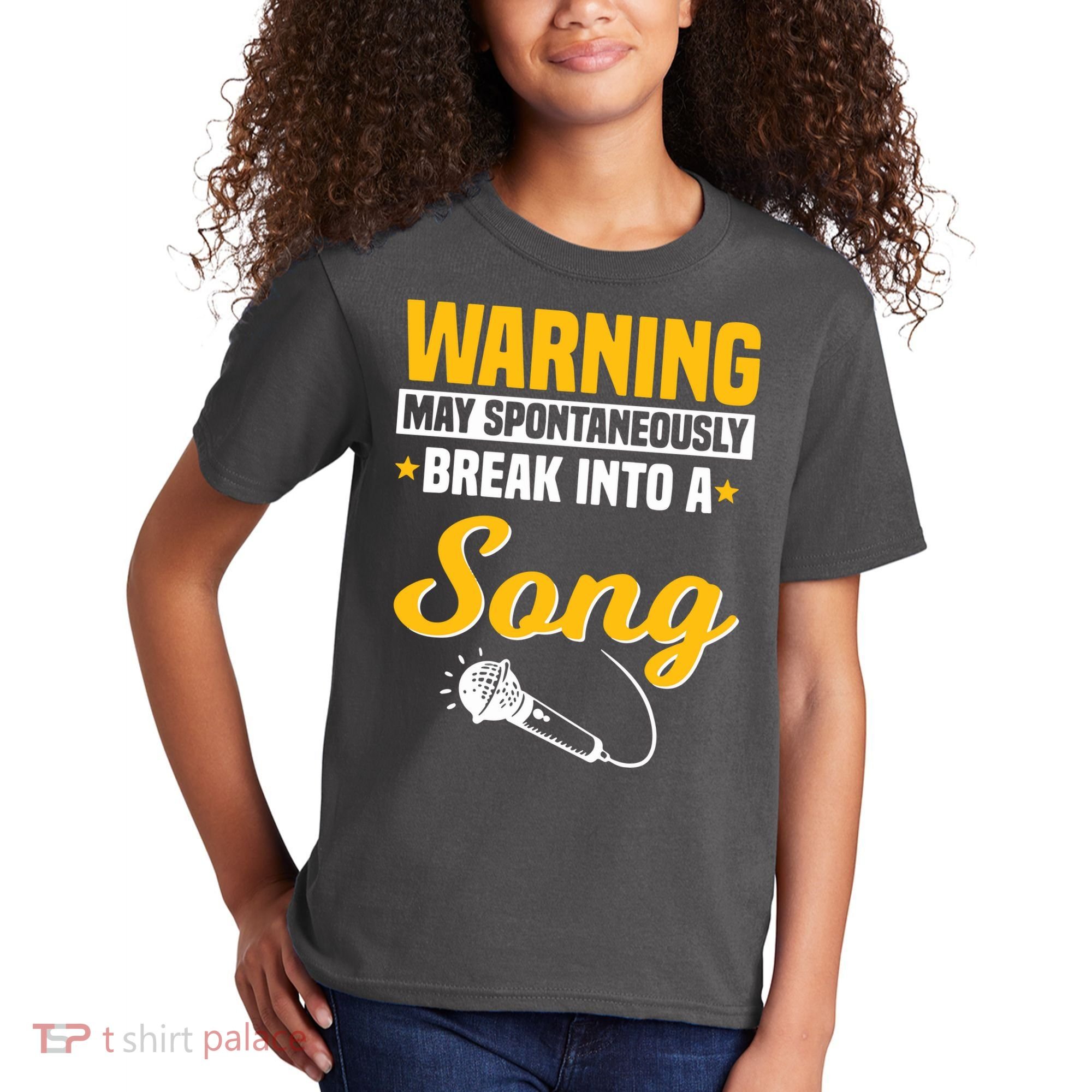 Warning May Spontaneously Break Into A Song Karaoke Lover Kids T-Shirt