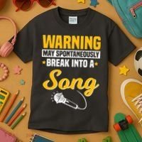 Warning May Spontaneously Break Into A Song Karaoke Lover Kids T-Shirt thumb 3