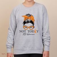 Wo Multiple Sclerosis Awareness Messy Bun Ms Warrior Gift Women's Sweatshirt thumb 0