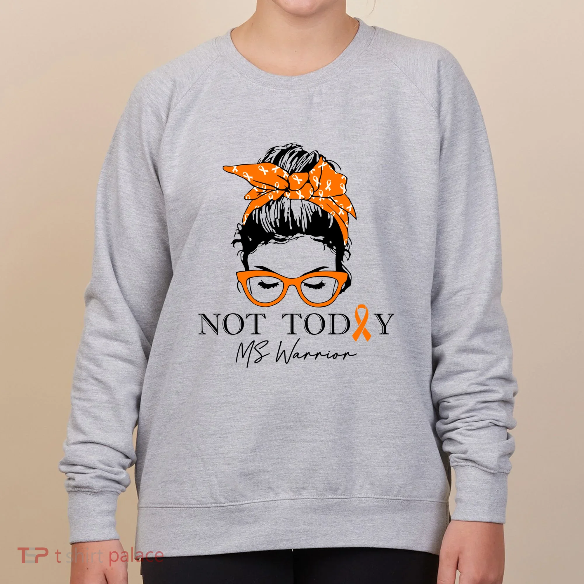 Wo Multiple Sclerosis Awareness Messy Bun Ms Warrior Gift Women's Sweatshirt